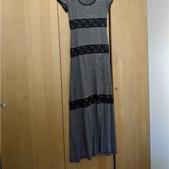Max Studio Striped Lace Maxi Dress Summer Outdoor Cocktail Party Casual Friday - Picture 11 of 11